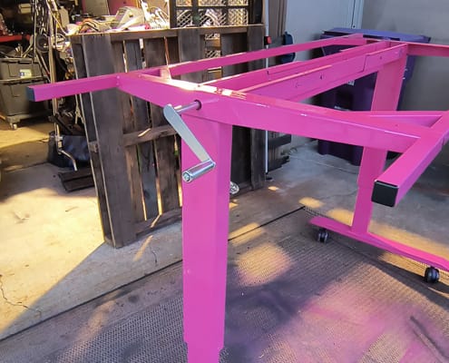 Hot Pink Props Stand Up Desk Finish
